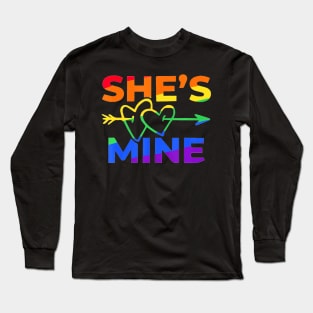 Shes Mine Im Hers Lesbian Couple Matching Pride Lgbt Long Sleeve T-Shirt